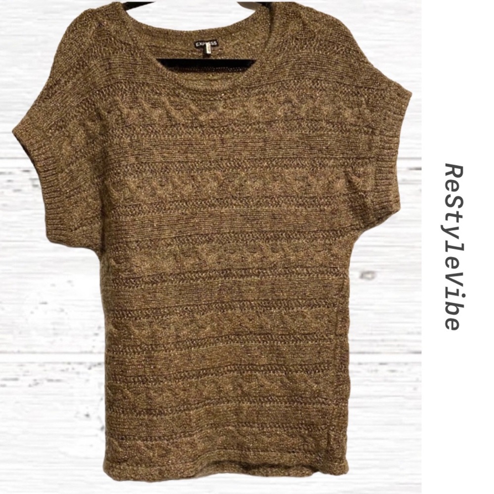 EXPRESS Women’s Size M Sweater Tunic Oversized Scoop Crew Neck Mohair Blend